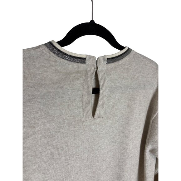 Brunello Cucinelli Brass Insert Soft 100% Cashmere Cream Sweater-sz Small - Picture 16 of 16
